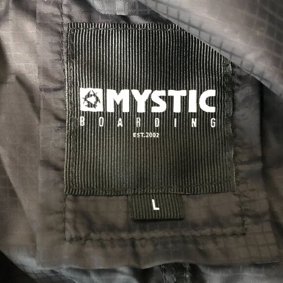 MYSTIC BOARDING ~ WOMENS LARGE ~ BLACK NYLON FULL ZIP JACKET HOODED - Picture 8 of 8